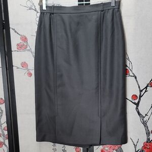 Givenchy 100% Wool Gray Midi Skirt Size 14W